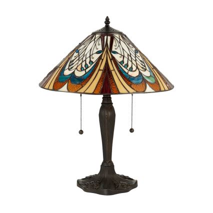 Endon 64163 - Stolna svjetiljka Tiffany HECTOR 2xE27/60W/230V promjer 40 cm