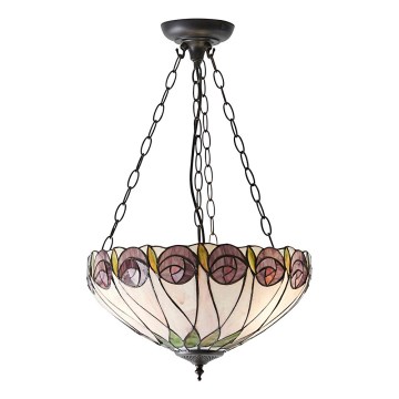 Endon 64175 - Luster na lancu Tiffany HUTCHINSON 3xE27/60W/230V Ø 40 cm