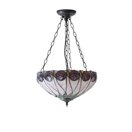 Endon 64175 - Luster na lancu Tiffany HUTCHINSON 3xE27/60W/230V Ø 40 cm