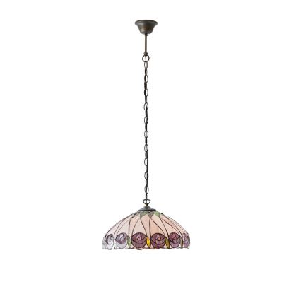 Endon 64176 - Luster na lancu Tiffany HUTCHINSON 1xE27/60W/230V promjer 40 cm