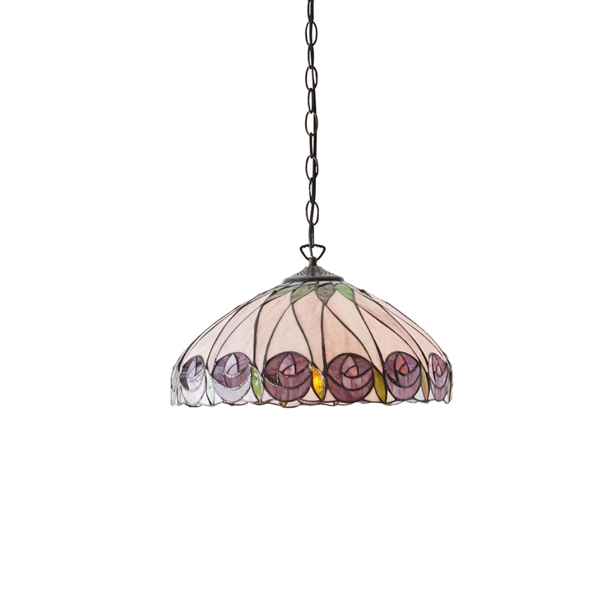 Endon 64176 - Luster na lancu Tiffany HUTCHINSON 1xE27/60W/230V promjer 40 cm