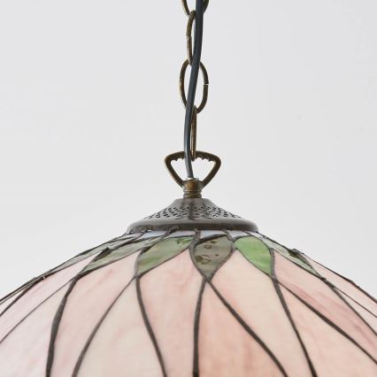 Endon 64176 - Luster na lancu Tiffany HUTCHINSON 1xE27/60W/230V promjer 40 cm