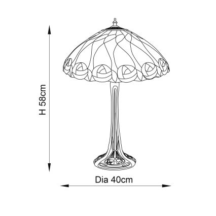 Endon 64177 - Stolna lampa HUTCHINSON 1xE27/60W/230V pr. 40 cm