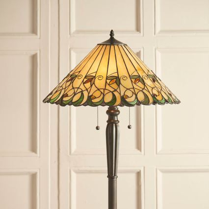 Endon 64192 - Podna svjetiljka Tiffany JAMELIA 2xE27/60W/230V, promjer 50 cm