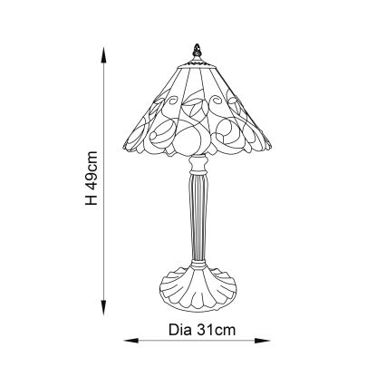 Endon 64195 - Stolna lampa JAMELIA 1xE27/60W/230V Ø 31 cm
