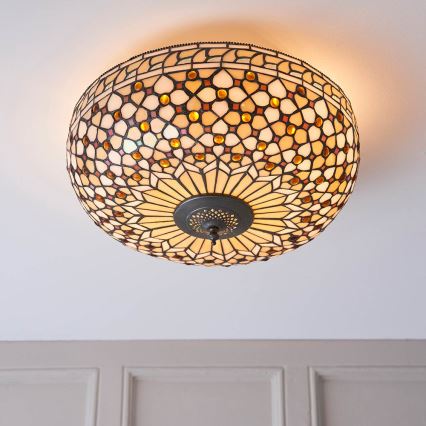 Endon 64276 - Stropna svjetiljka Tiffany MILLE FEUX 2xE27/60W/230V Ø 45 cm