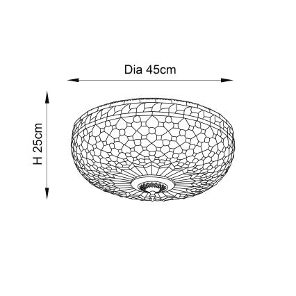 Endon 64276 - Stropna svjetiljka Tiffany MILLE FEUX 2xE27/60W/230V Ø 45 cm
