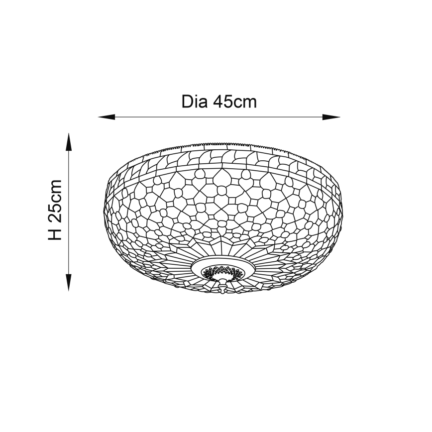 Endon 64276 - Stropna svjetiljka Tiffany MILLE FEUX 2xE27/60W/230V Ø 45 cm