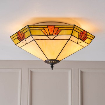 Endon 64284 - Stropna svjetiljka Tiffany NEVADA 2xE27/60W/230V Ø 40 cm