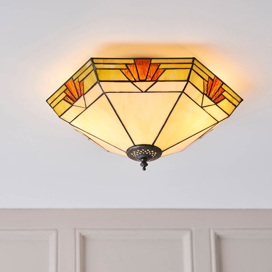 Endon 64284 - Stropna svjetiljka Tiffany NEVADA 2xE27/60W/230V Ø 40 cm