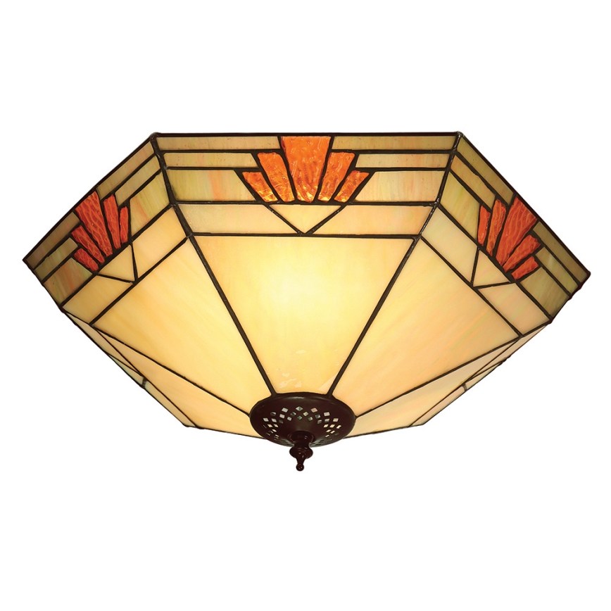 Endon 64284 - Stropna svjetiljka Tiffany NEVADA 2xE27/60W/230V Ø 40 cm