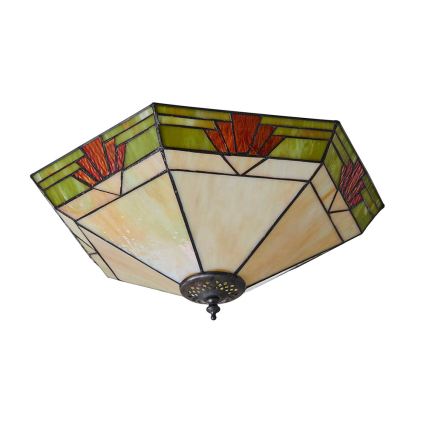 Endon 64284 - Stropna svjetiljka Tiffany NEVADA 2xE27/60W/230V Ø 40 cm
