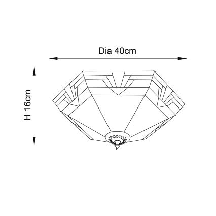 Endon 64284 - Stropna svjetiljka Tiffany NEVADA 2xE27/60W/230V Ø 40 cm
