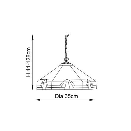 Endon 64285 - Luster na lancu Tiffany NEVADA 1xE27/60W/230V Ø 35 cm