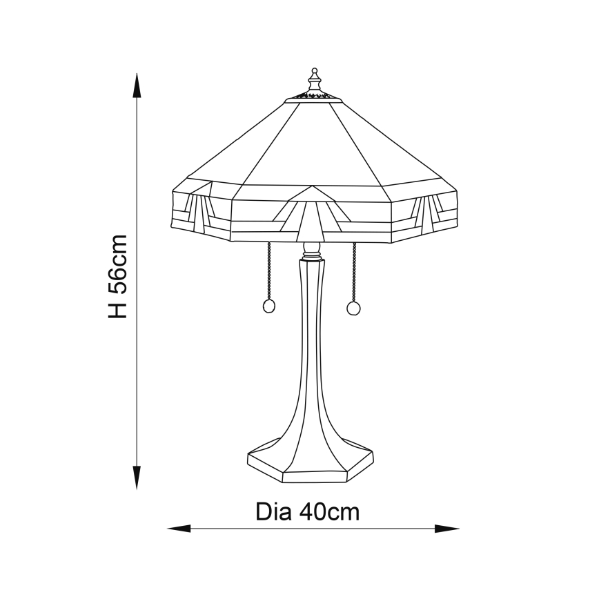 Endon 64286 - Stolna lampa NEVADA 2xE27/60W/230V pr. 40 cm