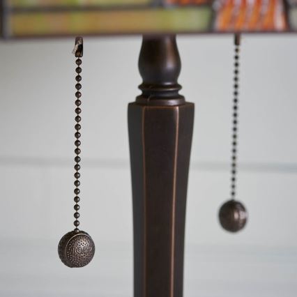 Endon 64286 - Stolna lampa Tiffany NEVADA 2xE27/60W/230V Ø 40 cm