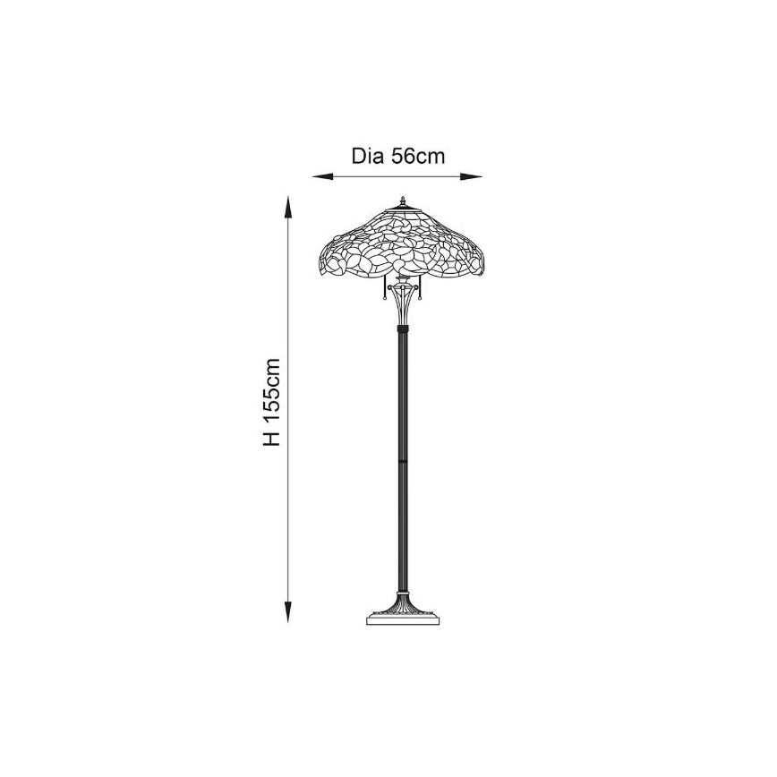 Endon 64323 - Podna svjetiljka SULLIVAN 2xE27/60W/230V Ø 56 cm