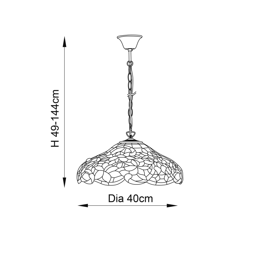 Endon 64325 - Luster na lancu SULLIVAN 1xE27/60W/230V Ø 40 cm