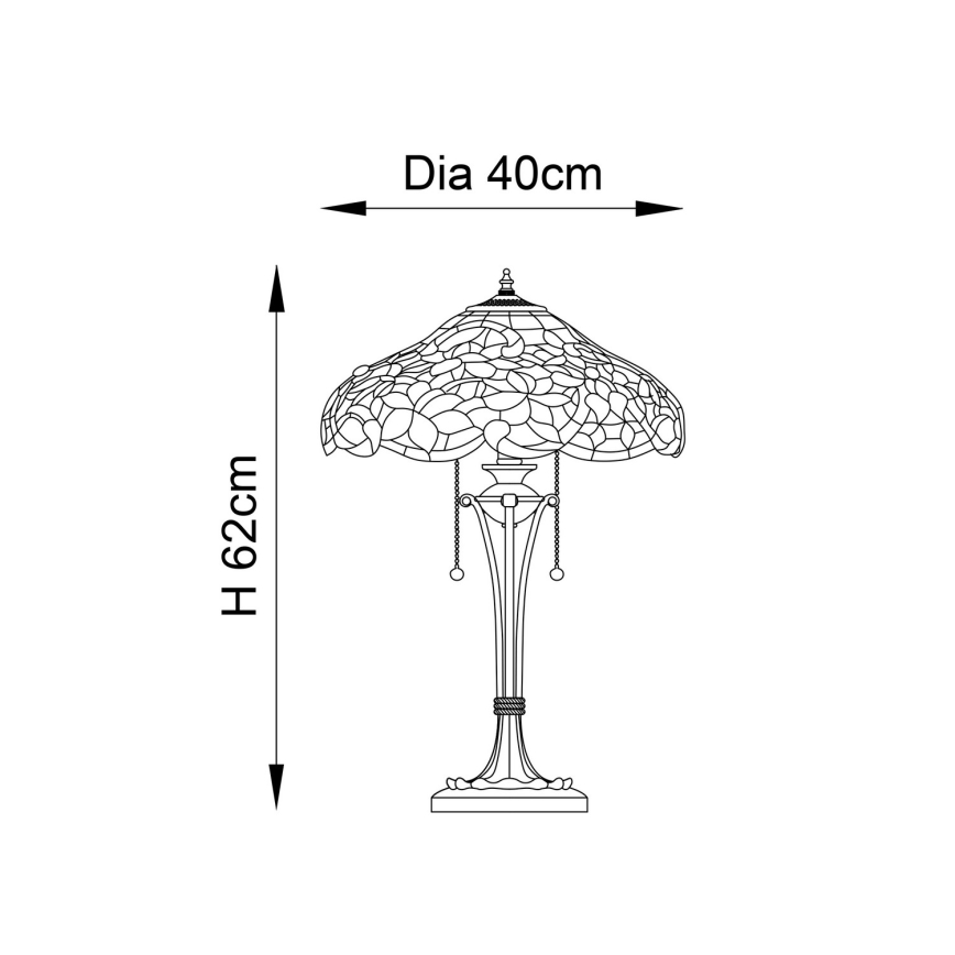 Endon 64326 - Stolna lampa SULLIVAN 2xE27/60W/230V pr. 40 cm
