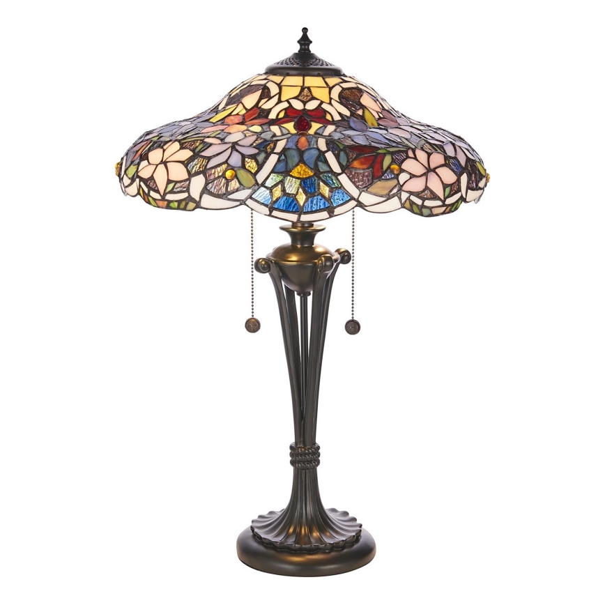 Endon 64326 - Stolna lampa Tiffany SULLIVAN, 2x E27/60W/230V, promjer 40 cm