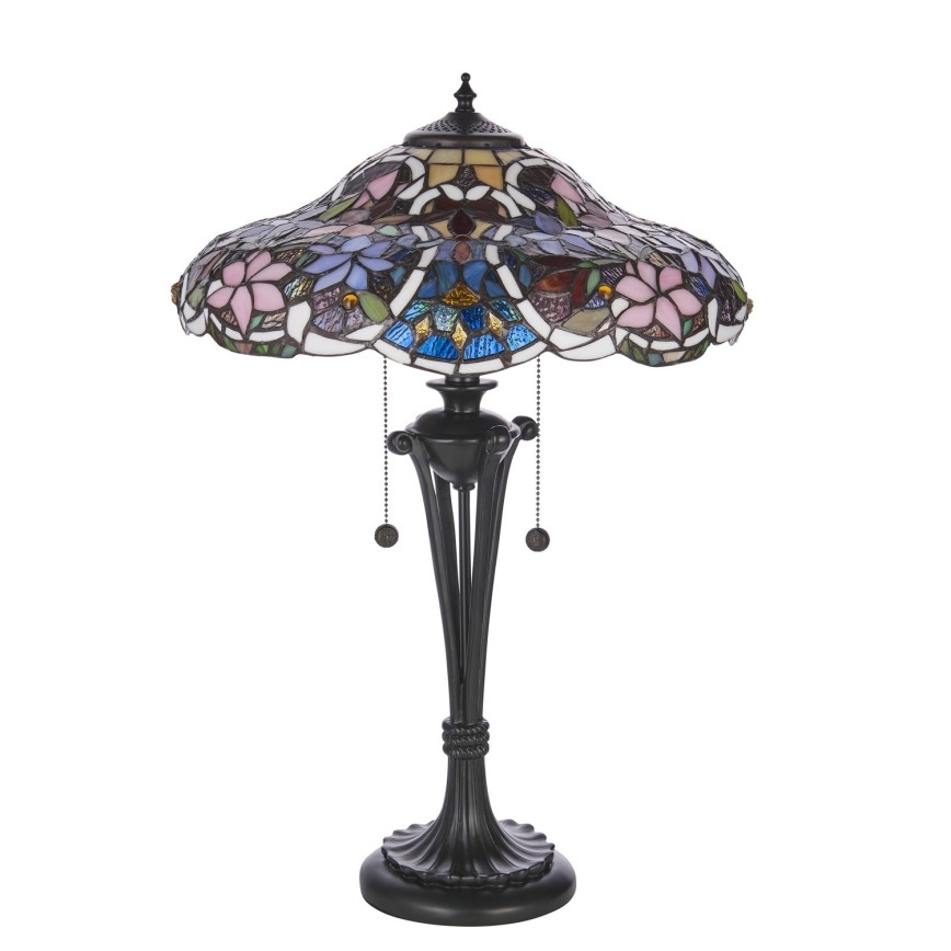 Endon 64326 - Stolna lampa Tiffany SULLIVAN, 2x E27/60W/230V, promjer 40 cm