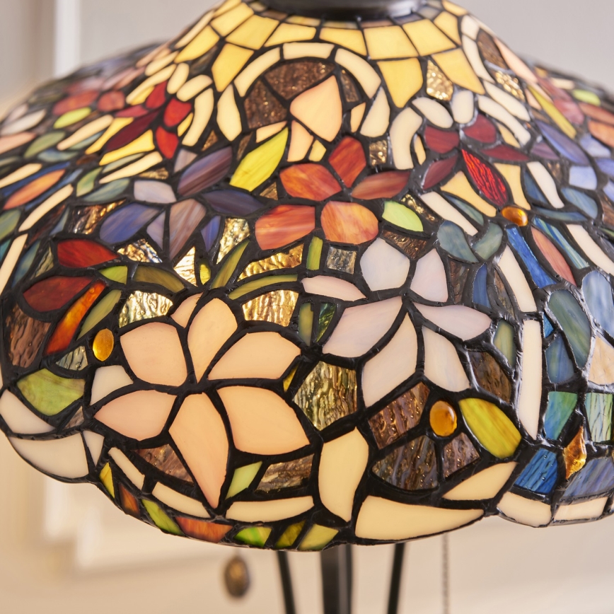 Endon 64326 - Stolna lampa Tiffany SULLIVAN, 2x E27/60W/230V, promjer 40 cm