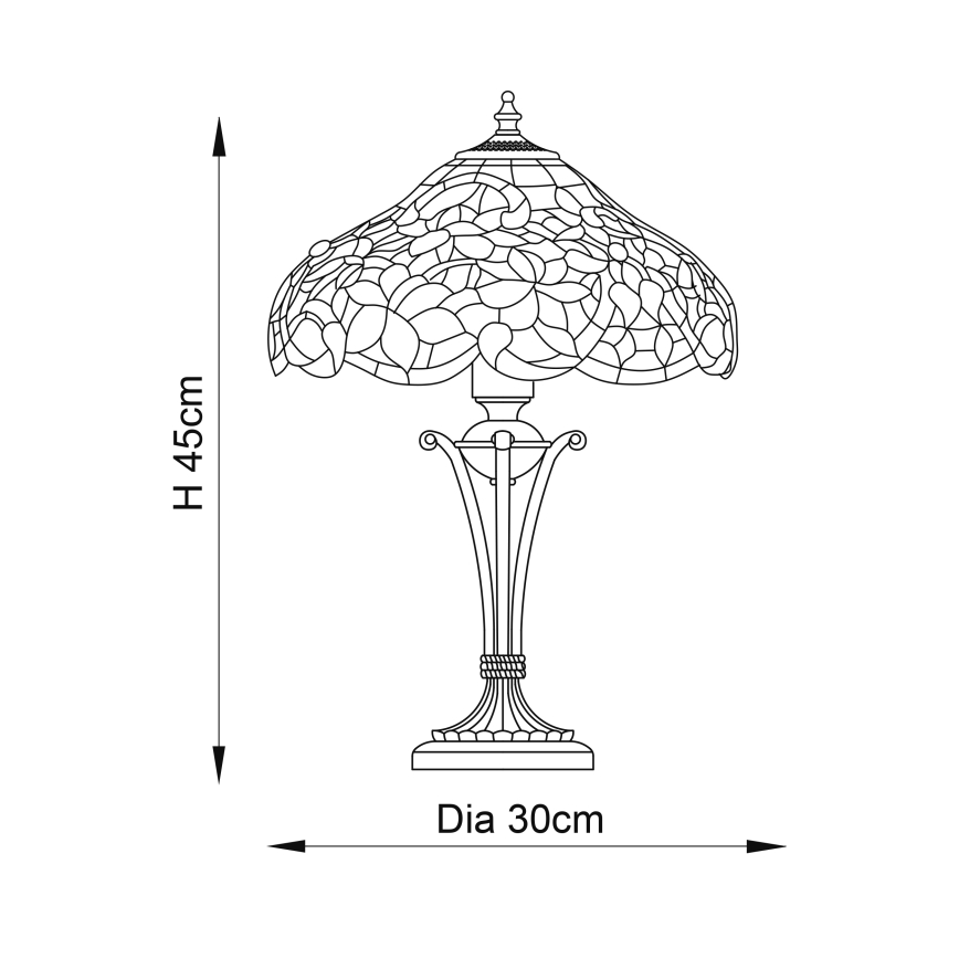 Endon 64327 - Stolna lampa SULLIVAN 2xE14/40W/230V pr. 30 cm