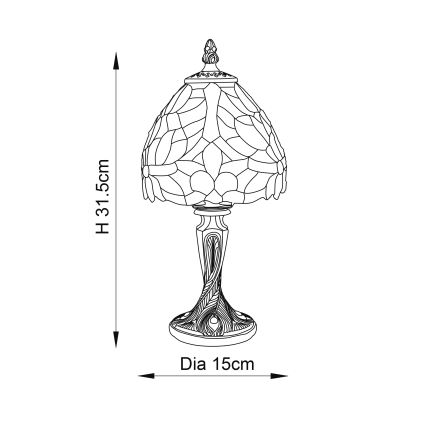 Endon 64331 - Stolna lampa SYLVETTE 1xE14/40W/230V pr. 15 cm