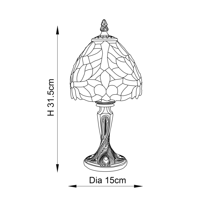 Endon 64331 - Stolna lampa SYLVETTE 1xE14/40W/230V pr. 15 cm