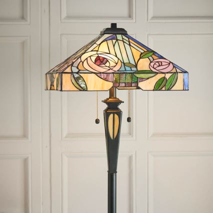 Endon 64383 - Podna lampa Tiffany WILLIOW 2xE27/60W/230V Ø 42,5 cm