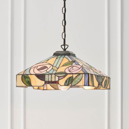 Endon 64385 - Luster na lancu Tiffany WILLOW 1xE27/60W/230V Ø 35 cm