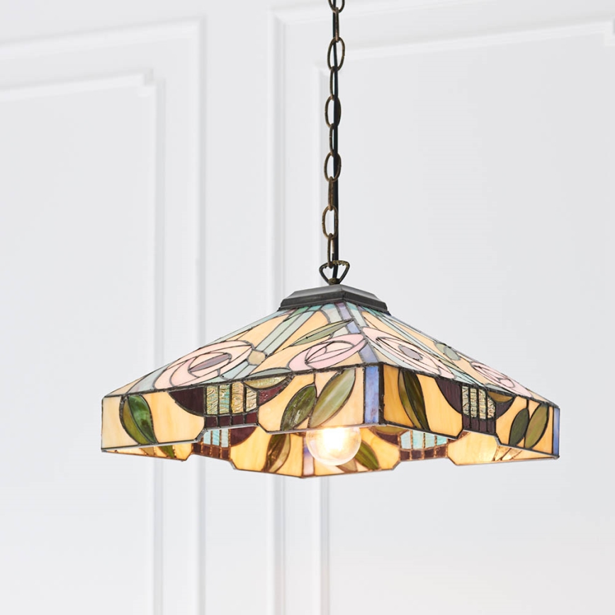Endon 64385 - Luster na lancu Tiffany WILLOW 1xE27/60W/230V Ø 35 cm