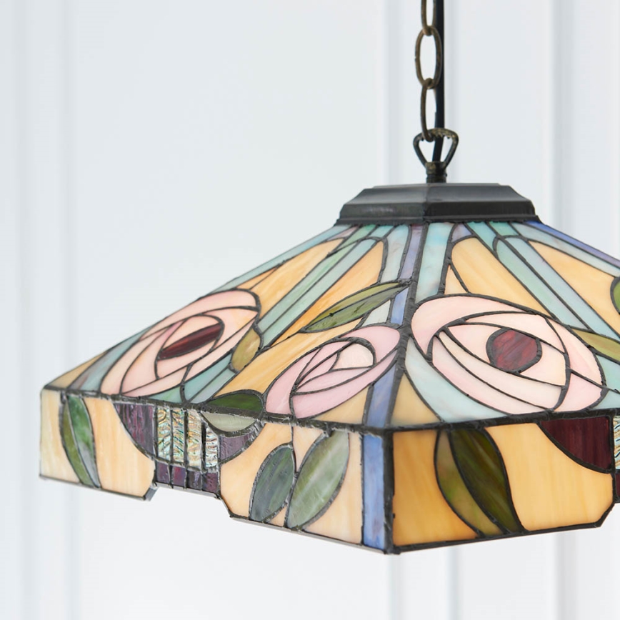 Endon 64385 - Luster na lancu Tiffany WILLOW 1xE27/60W/230V Ø 35 cm