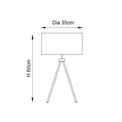 Endon 66986 - Stolna lampa TRI 1xE27/40W/230V mesing/bež