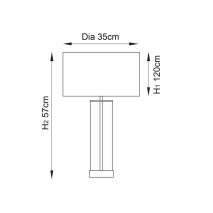 Endon 68802 - Stolna lampa LESSINA s dodirnim prigušivačem 1xE27/10W/230V zlatna/bijela