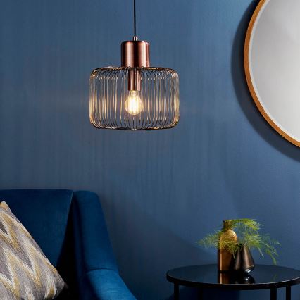 Endon 68986 - Viseći luster NICOLA 1xE27/40W/230V bakreni