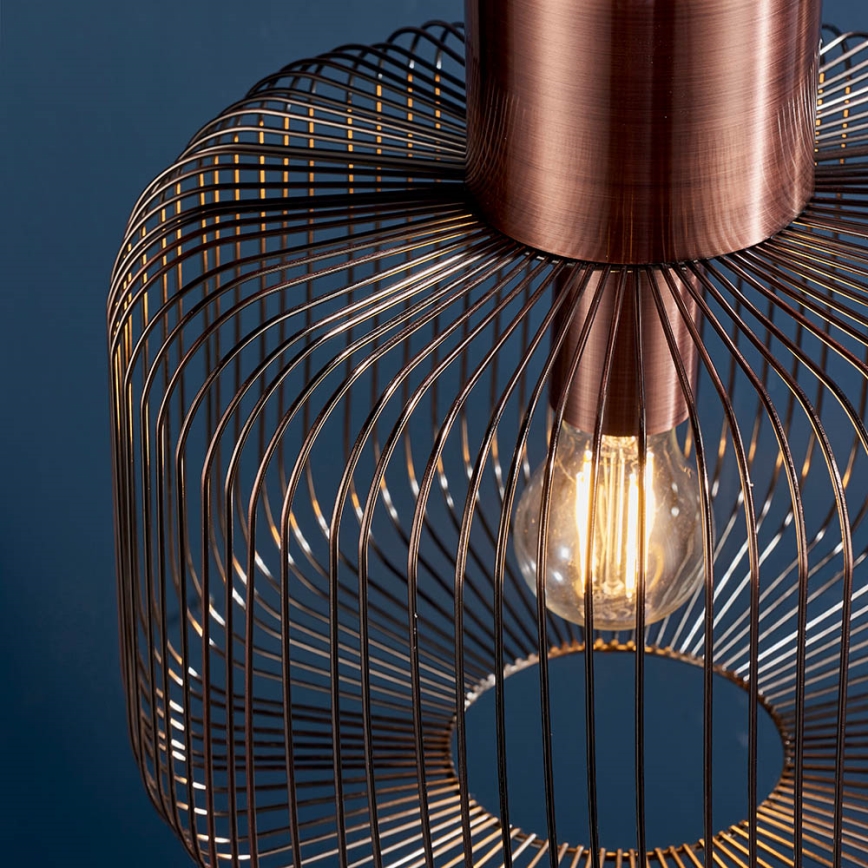 Endon 68986 - Viseći luster NICOLA 1xE27/40W/230V bakreni