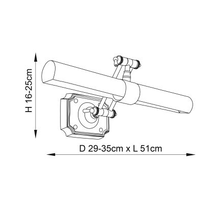 Endon 69833 - Svjetiljka za slike WINCHESTER 2xE14/6W/230V 51 cm mesing