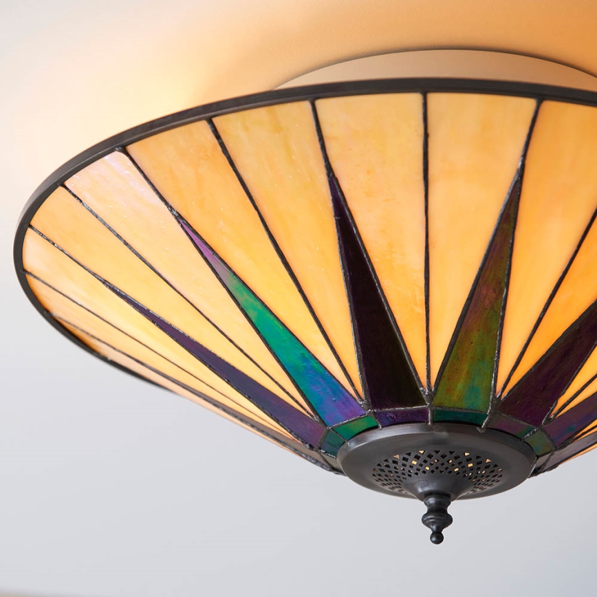 Endon 70240 - Stropna svjetiljka Tiffany DARK STAR 2xE27/40W/230V Ø 49 cm