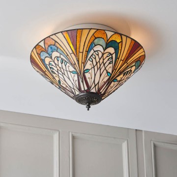 Endon 70241 - Stropna svjetiljka Tiffany HECTOR 2xE27/60W/230V, promjer 40 cm