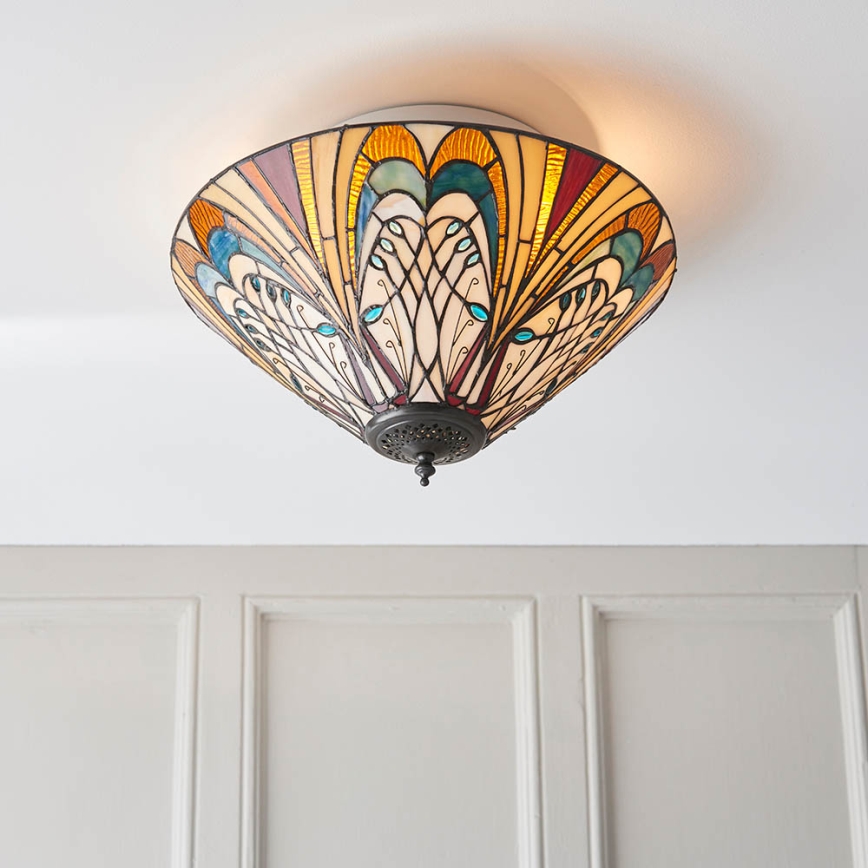 Endon 70241 - Stropna svjetiljka Tiffany HECTOR 2xE27/60W/230V, promjer 40 cm