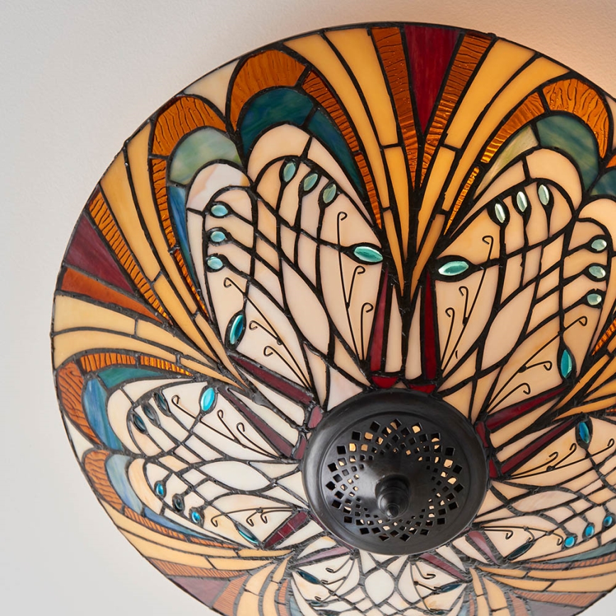 Endon 70241 - Stropna svjetiljka Tiffany HECTOR 2xE27/60W/230V, promjer 40 cm