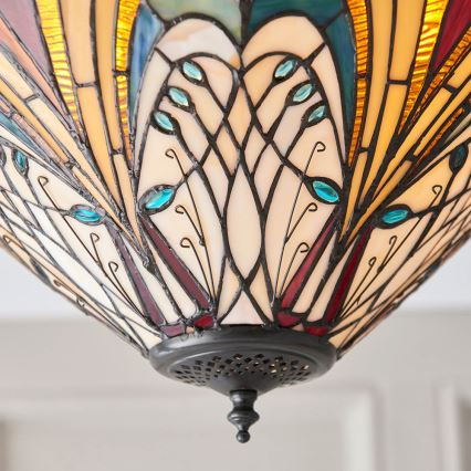 Endon 70241 - Stropna svjetiljka Tiffany HECTOR 2xE27/60W/230V, promjer 40 cm