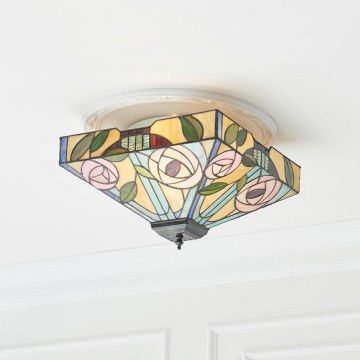 Endon 70699 - Stropna svjetiljka Tiffany WILLOW 2xE27/60W/230V 35x35 cm