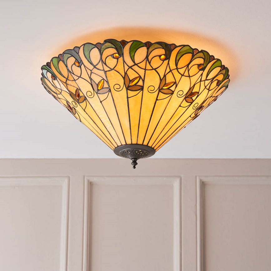 Endon 70706 - Stropna svjetiljka Tiffany JAMELIA 2xE27/60W/230V, promjer 50 cm
