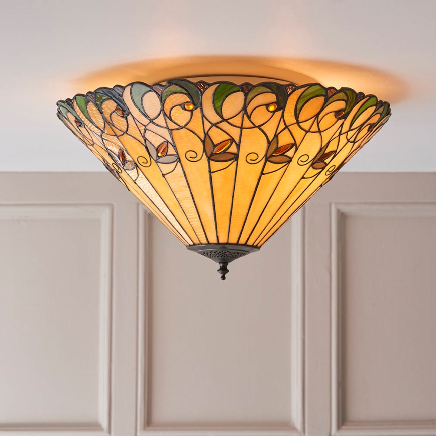 Endon 70706 - Stropna svjetiljka Tiffany JAMELIA 2xE27/60W/230V, promjer 50 cm