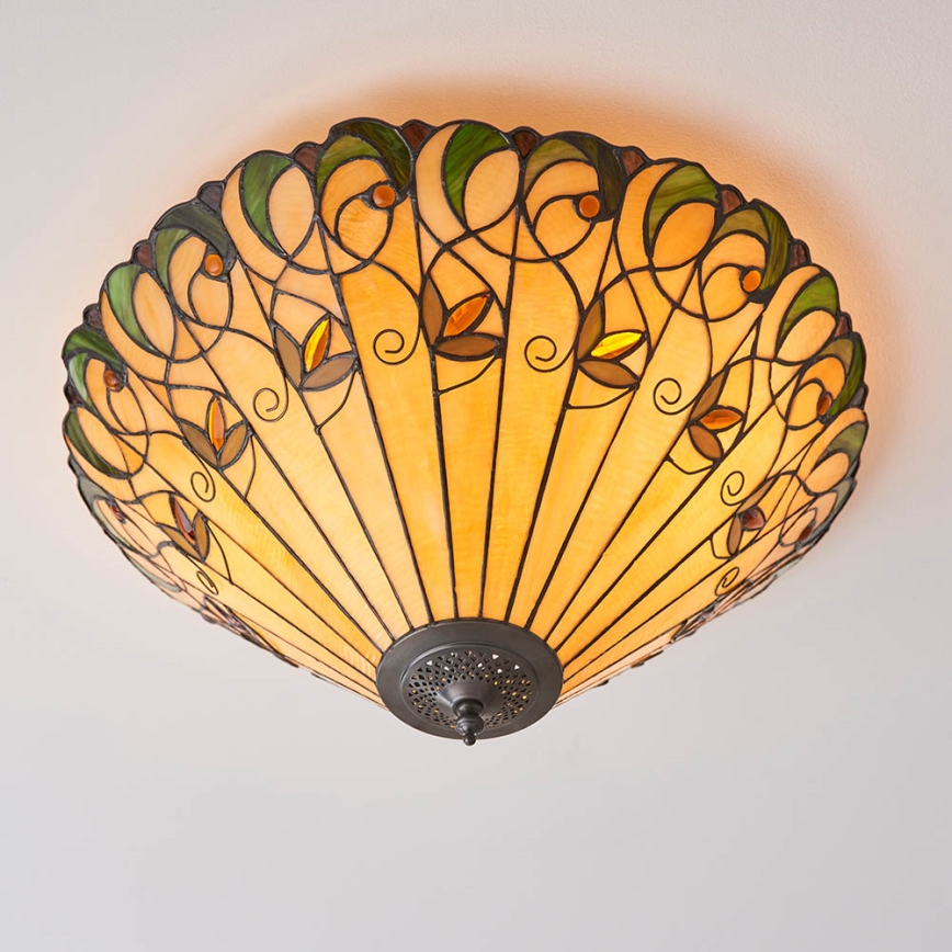 Endon 70706 - Stropna svjetiljka Tiffany JAMELIA 2xE27/60W/230V, promjer 50 cm