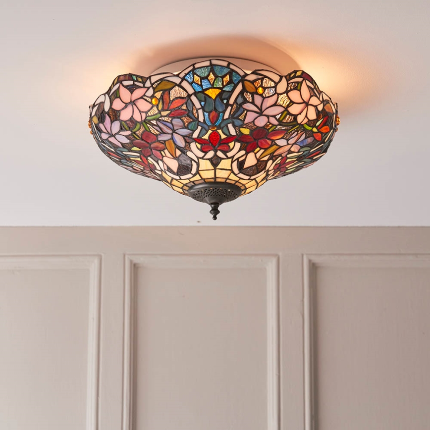 Endon 70709 - Stropna svjetiljka Tiffany SULLIVAN 2xE27/60W/230V promjer 40 cm