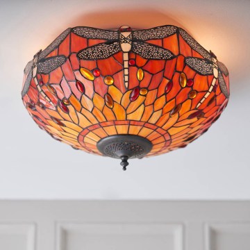 Endon 70721 - Stropna svjetiljka Tiffany DRAGONFLY 2xE27/60W/230V Ø 41 cm