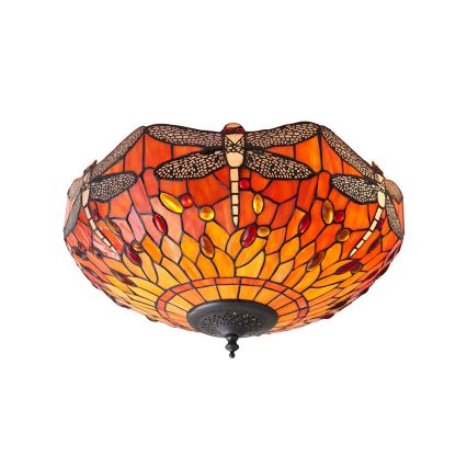 Endon 70721 - Stropna svjetiljka Tiffany DRAGONFLY 2xE27/60W/230V Ø 41 cm